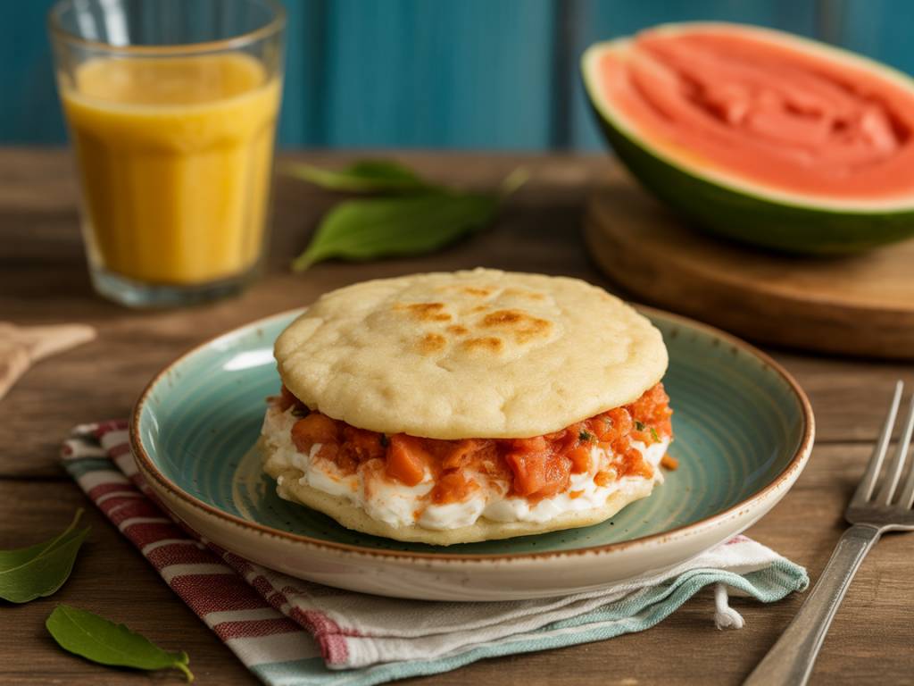 Arepas con perico: desayuno venezolano lleno de color y energía